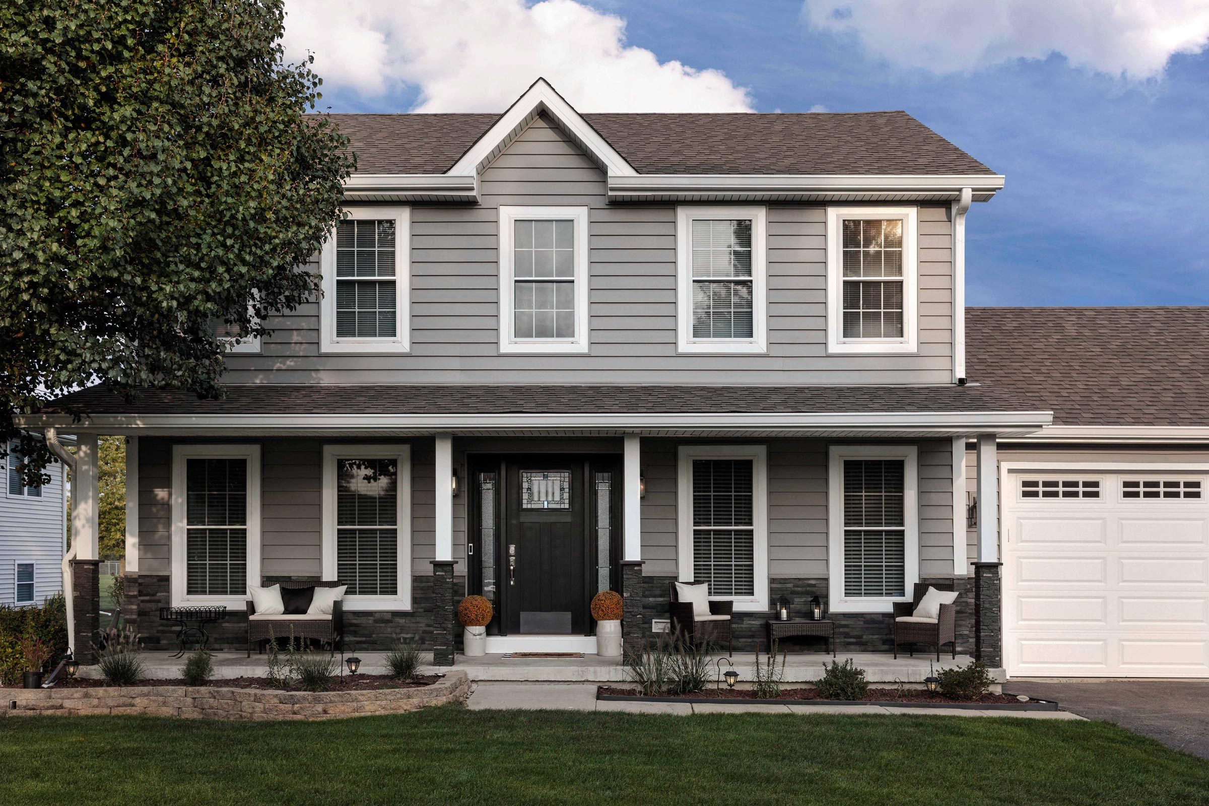 light gray home exterior