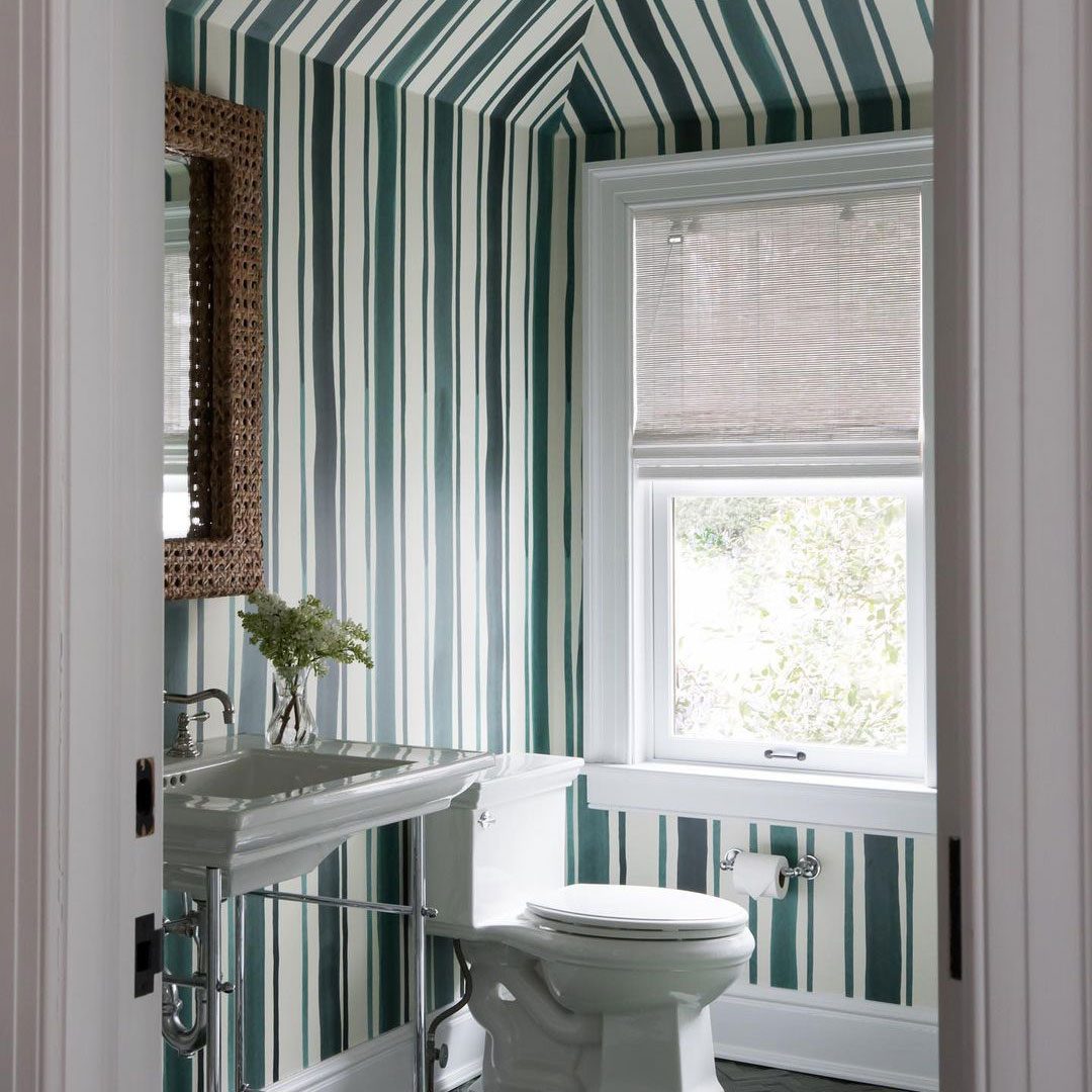 Striped Bathroom Wallpaper