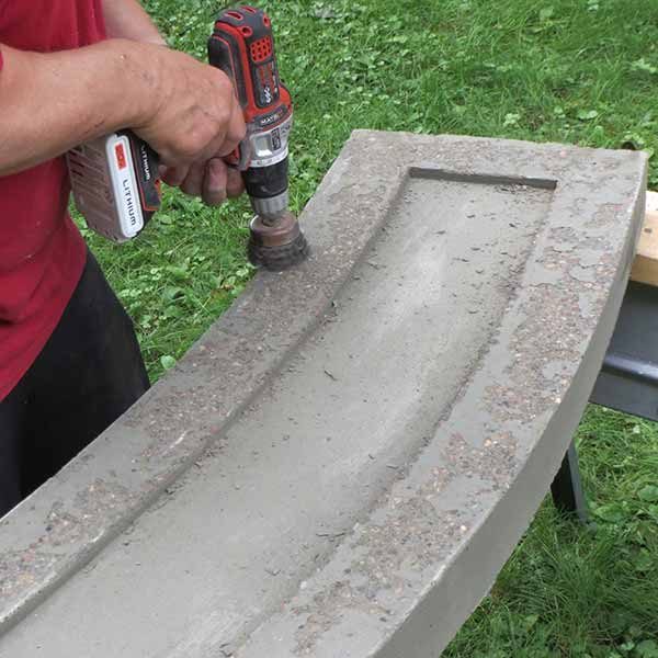 Stone Inlay Concrete Bench Fhm 19