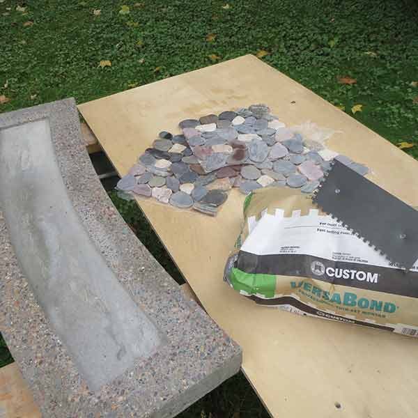 Stone Inlay Concrete Bench Fhm 25