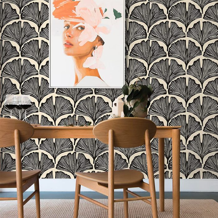 Tempaper X Novogratz Zebra Black Feather Palm Removable Peel And Stick Wallpaper