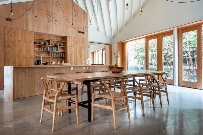 polished concrete floors in a home kitchen
