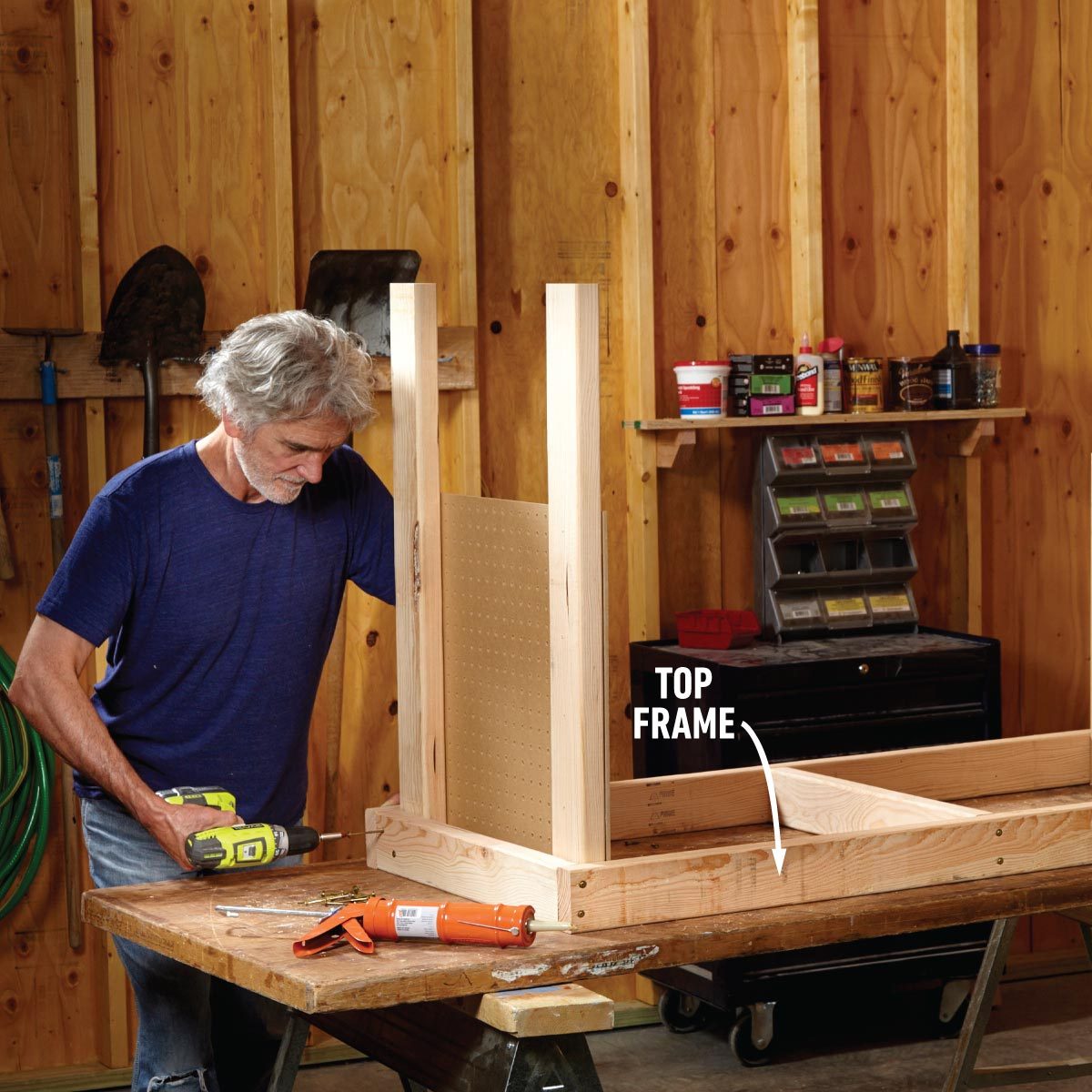 Classic Diy Workbench Plans Screwing the Legs to the Top Frame