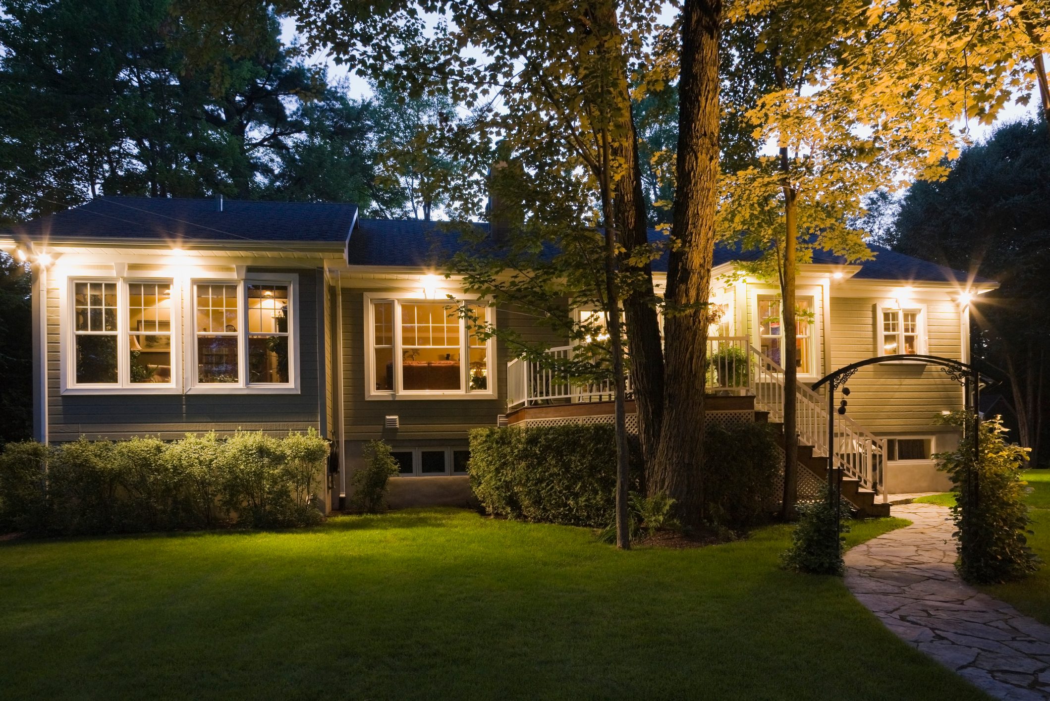 Residential house at dusk, Quebec, Canada