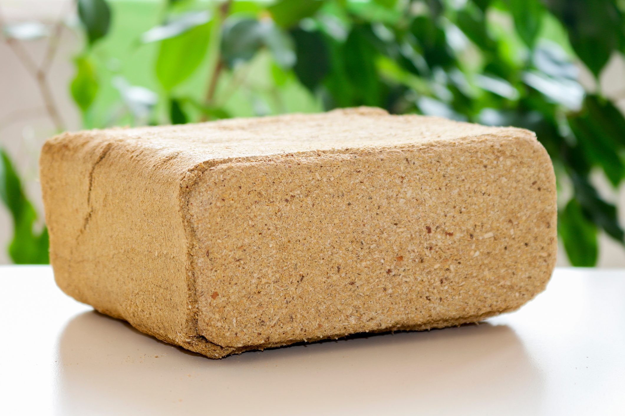 sawdust pressed together to form a fire starting brick