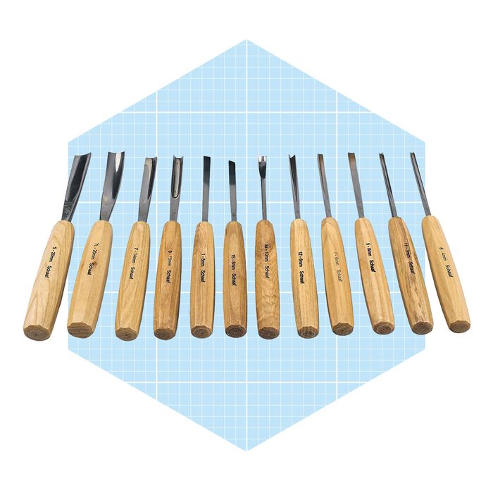 Schaaf Wood Carving Tools Set Of 12 Chisels With Canvas Case Ecomm Amazon.com