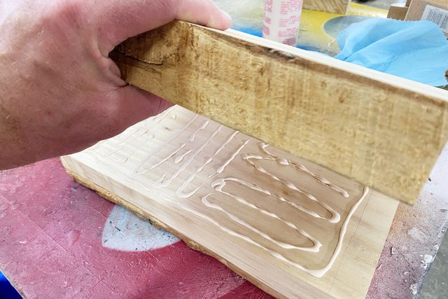 gluing wood together