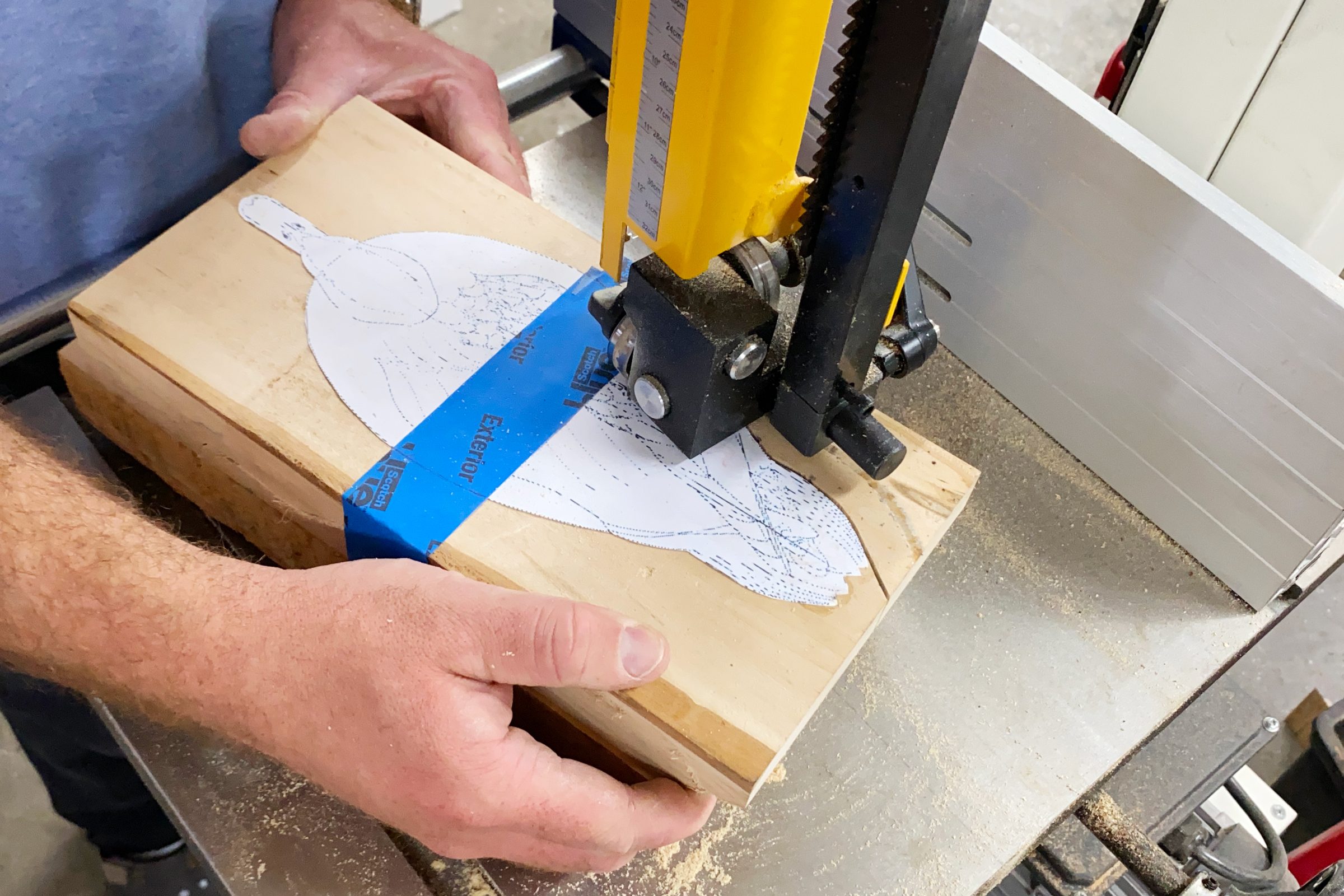 cutting a duck out of wood
