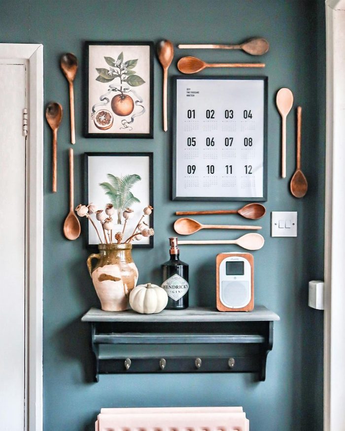 Wooden Spoons Art Wall Courtesy @iamhayleystuart Via Instagram