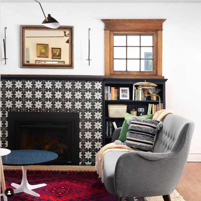 Pattern Tile Fireplace