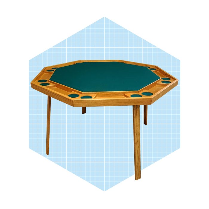 8 Player Oak Poker Table Ecomm Wayfair.com