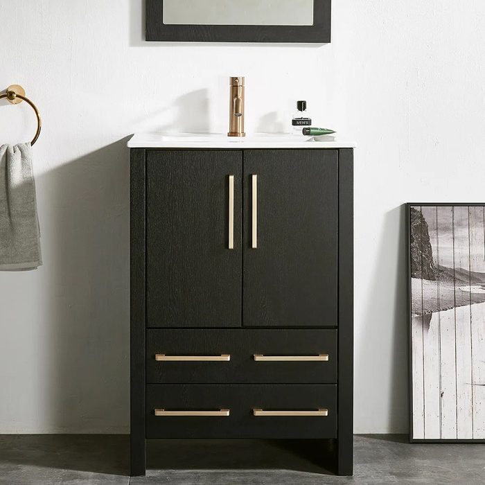 Mosese+23.62''+free Standing+single+bathroom+vanity+with+ceramic+vanity+top