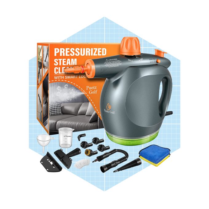 Powerful Handheld Steam Cleaner With Detergent Container And Safety Lock Ecomm Amazon.com