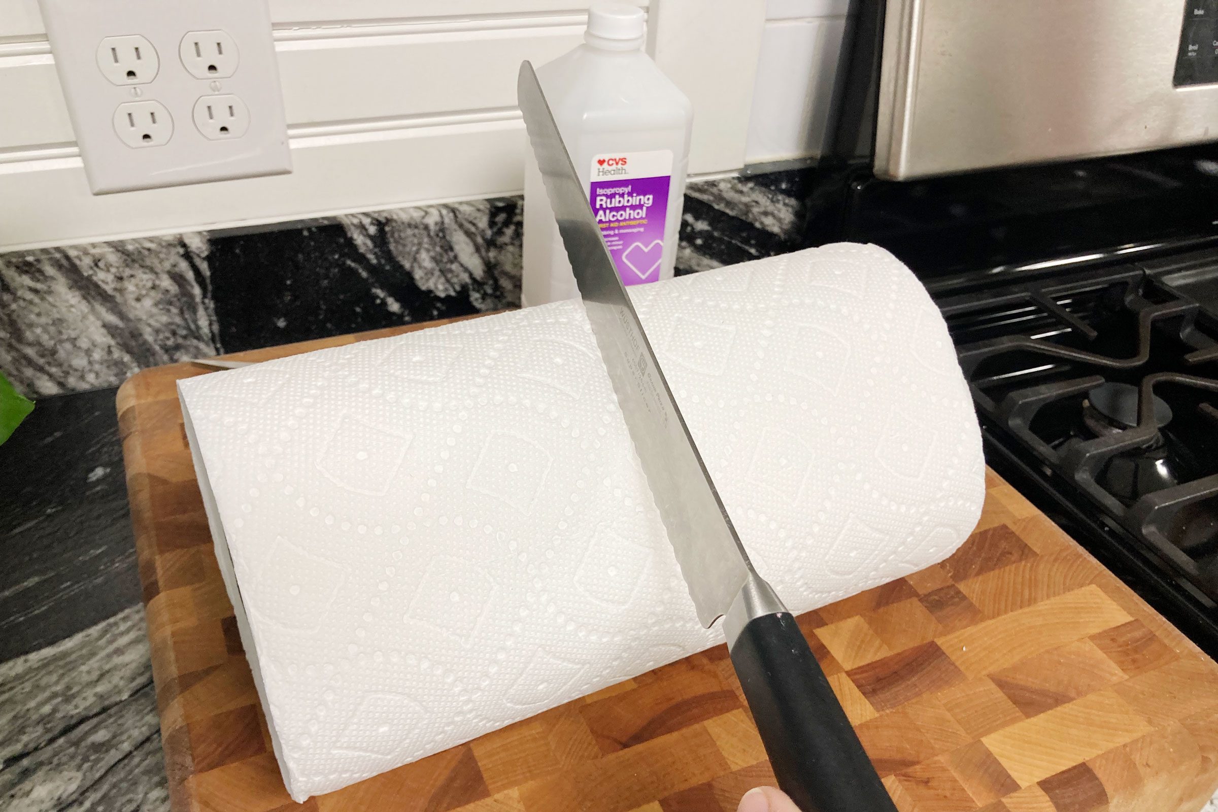 Step 2 Cut Towels for disinfectant wipes