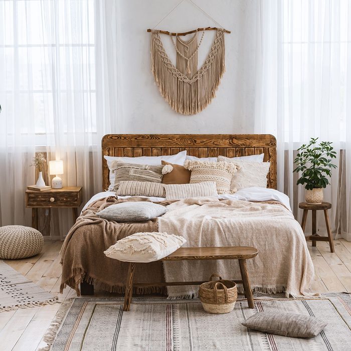 Rustic Home Design With Ethnic Boho Decoration and wooden furniture