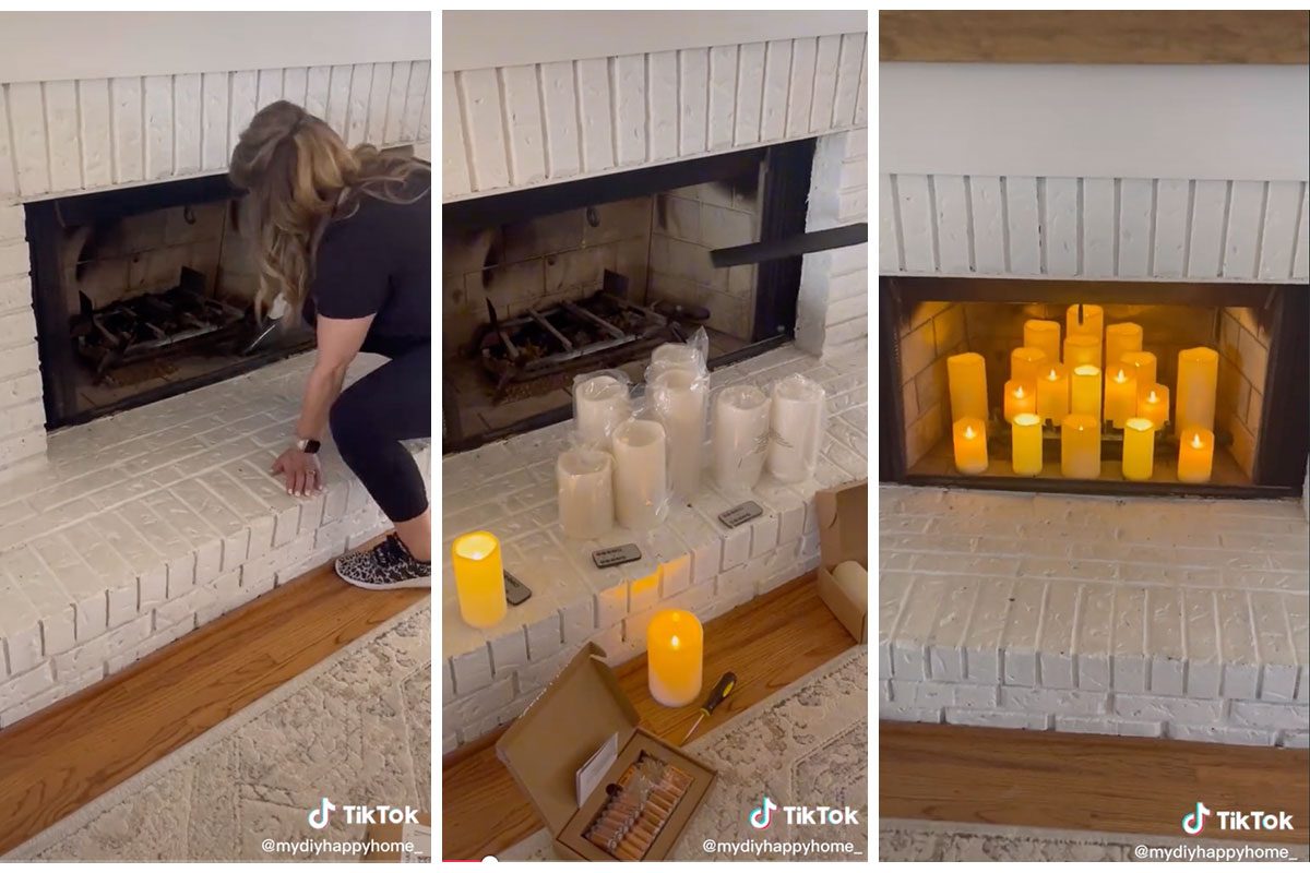 Forget Fire Logs! People Are Filling Their Fireplaces with Candles and It’s So Cozy