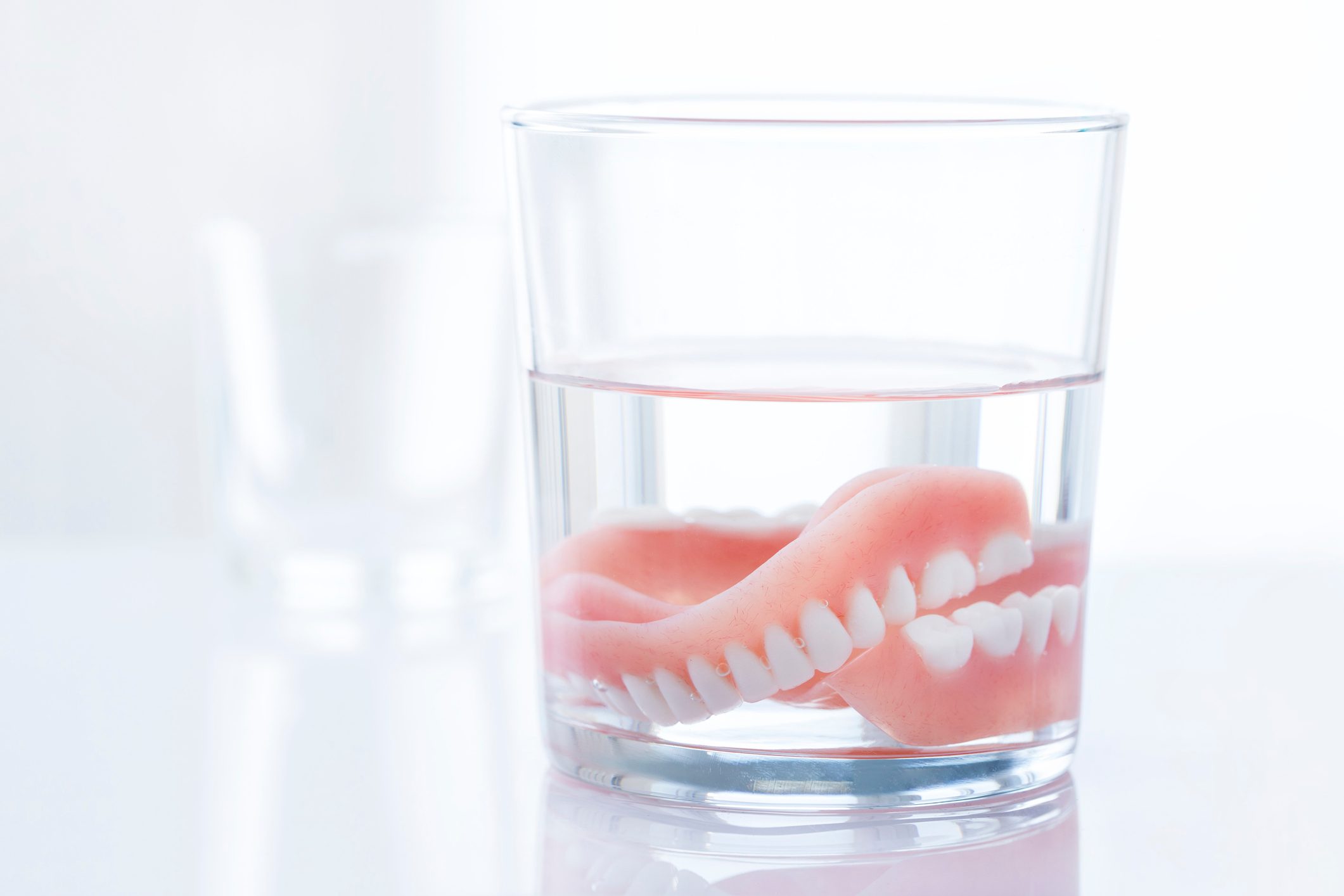 Dentures in a glass of water