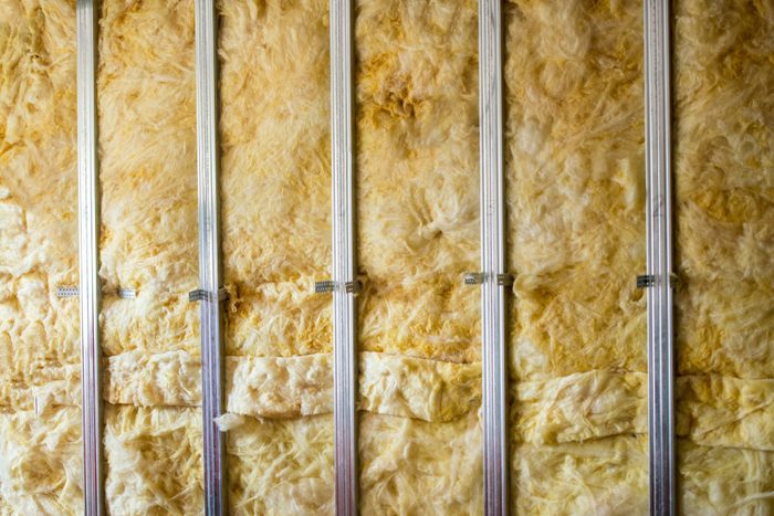 Rock wool of an home wall