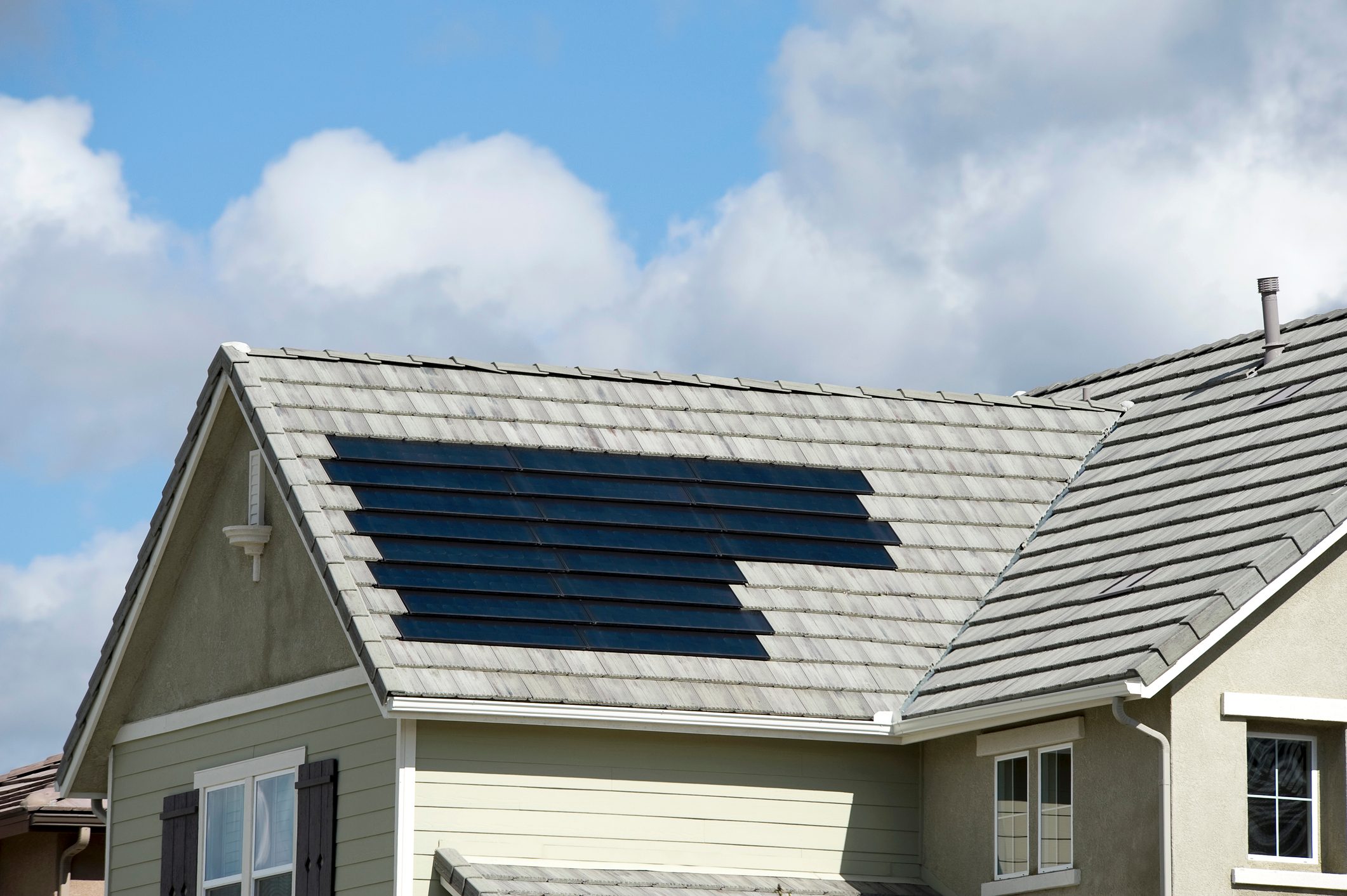 Solar panels on roof