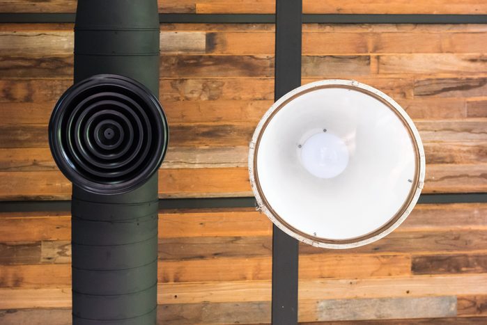 Wooden Ceiling with recessed lighting