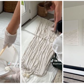 Plaster Bed Sheet Wall Art Hack Via @Kaelimaee Tiktok