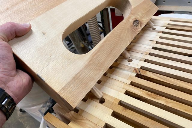 Placing dowel center pins in the holes