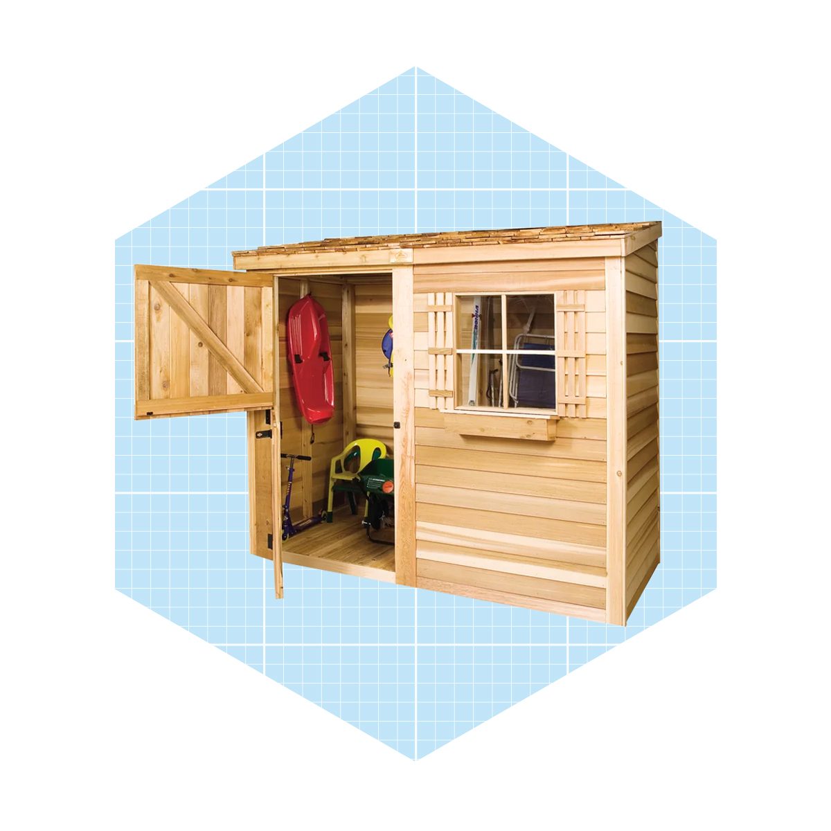 Bayside 8 Ft. W X 4 Ft. D Solid And Manufactured Wood Lean To Bike Shed, Storage Shed Ecomm Wayfair.com