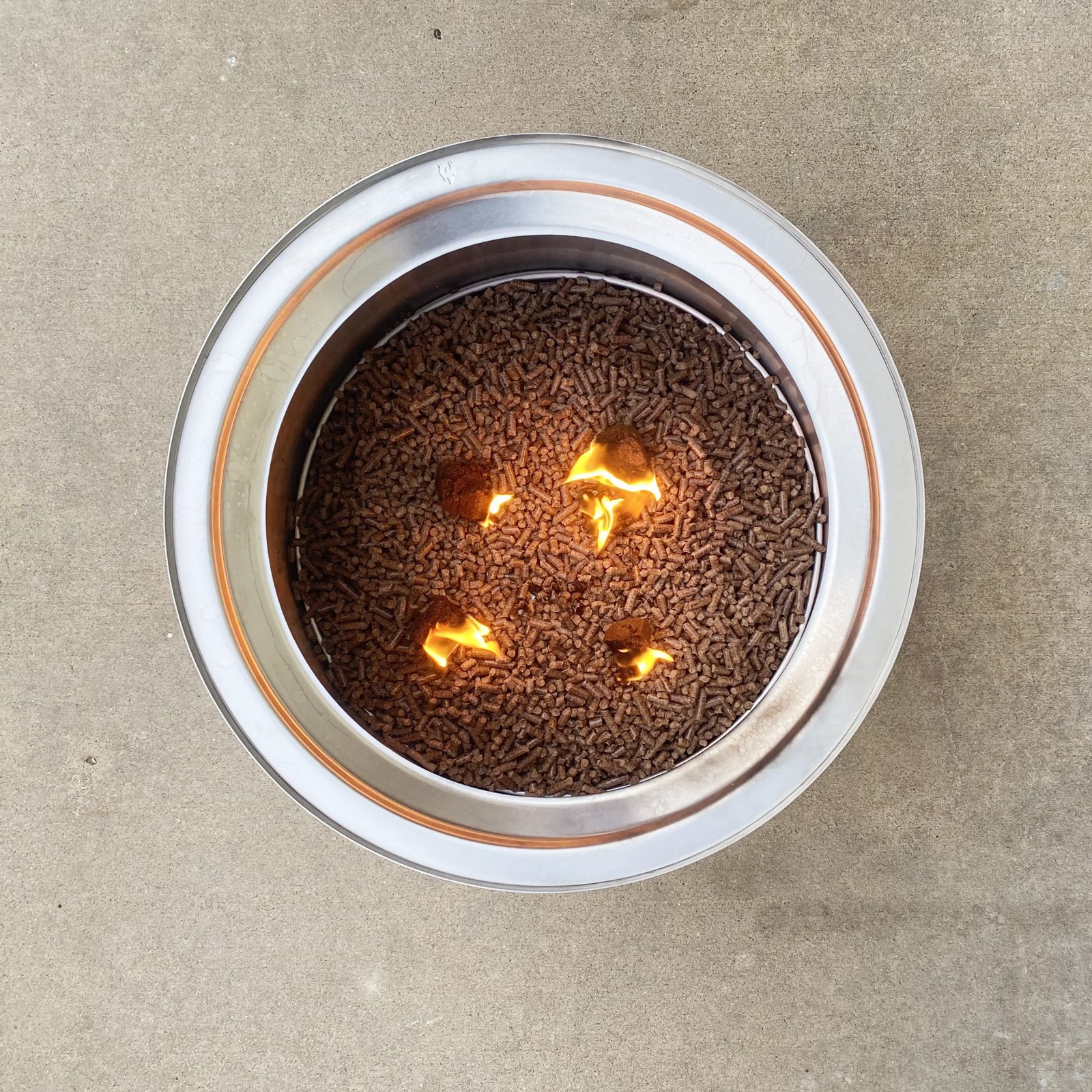 top view of pellets in a solo stove