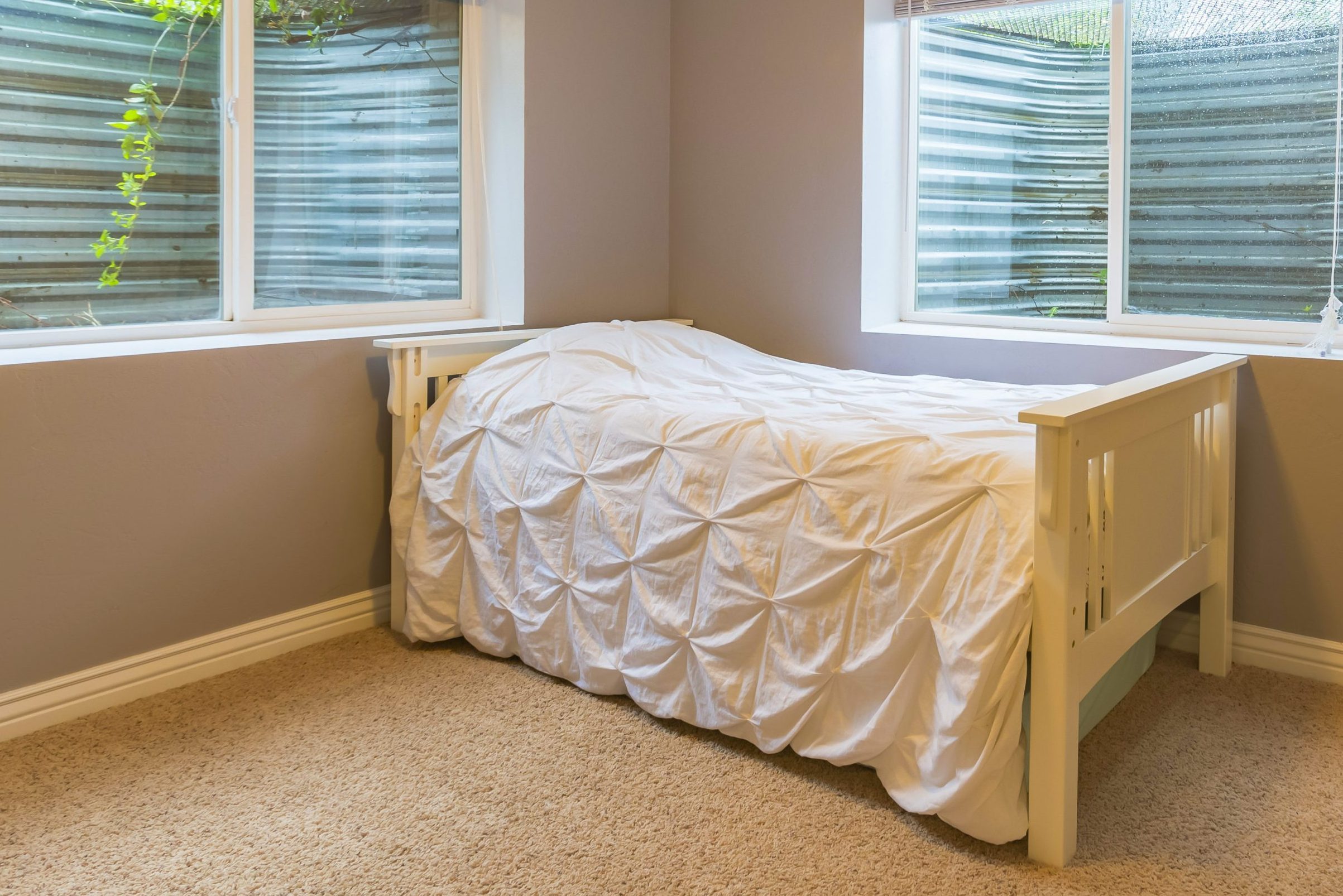 Double window in basement bedroom