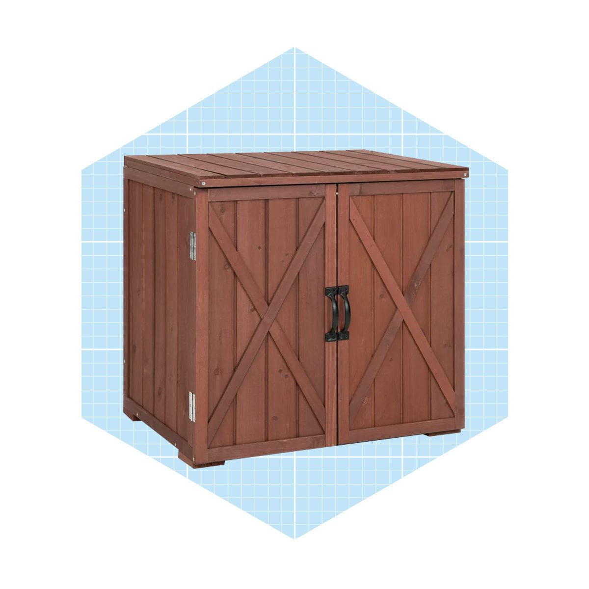 Gymax Storage Cabinet With Double Doors Solid Fir Wood Tool Shed Garden Organizer Ecomm Walmart.com