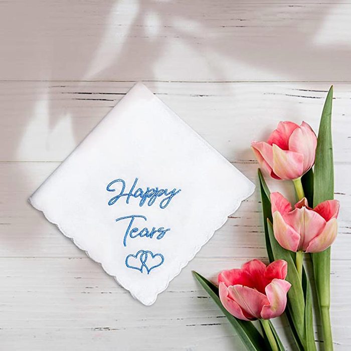 Happy Tears Wedding Handkerchief