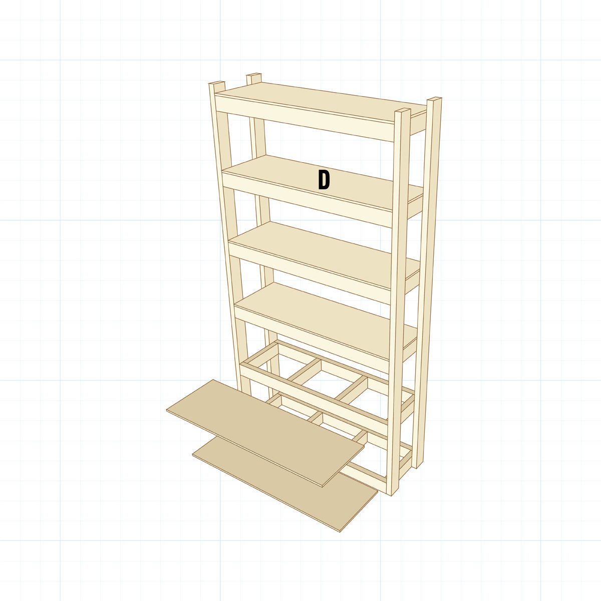 How To Build Shelves For Your Basement Step 3