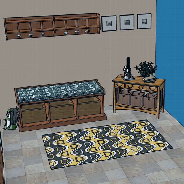 Wavy Rectangles Rug In Entryway