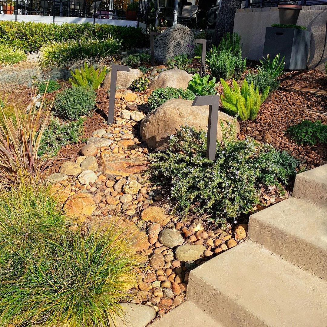 Sloped Yard Dry Creek Bed