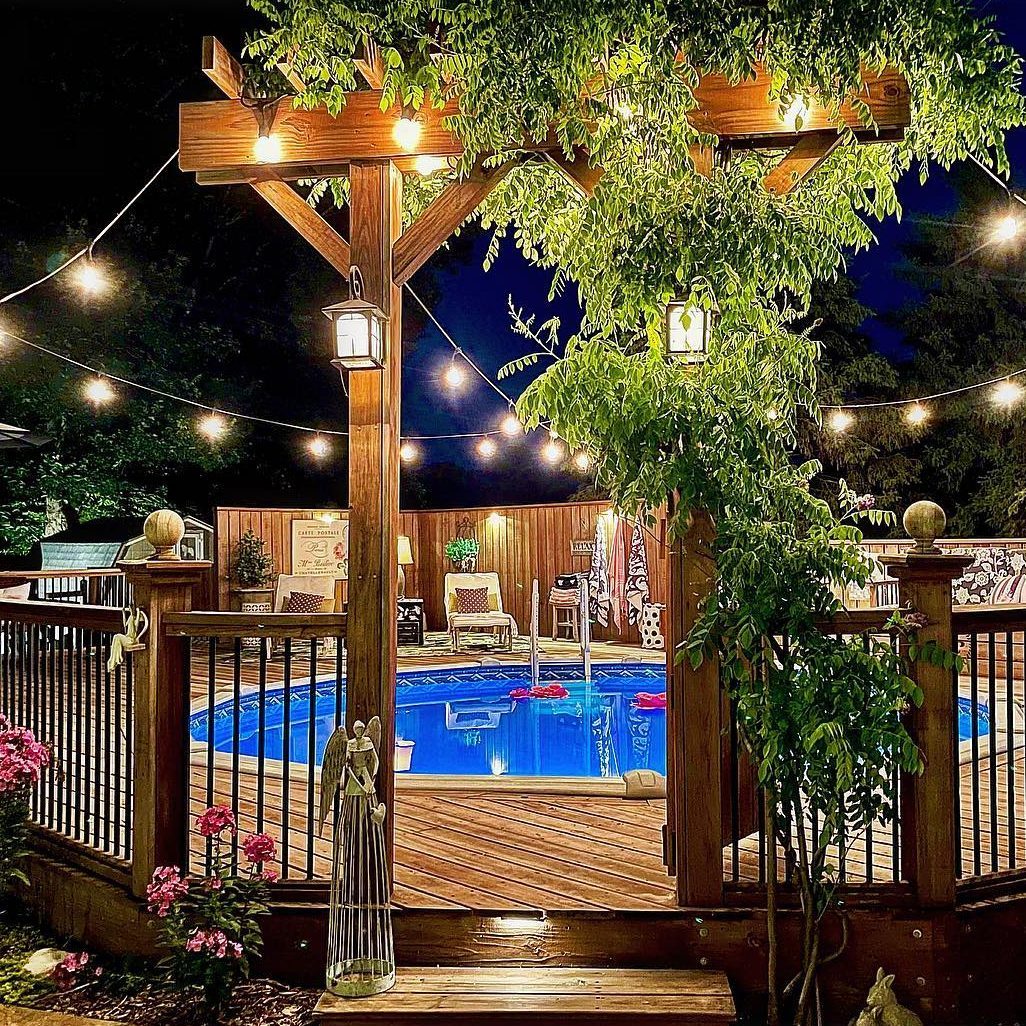 Above Ground Pool With A Deck Via Vaughhillhome Instagram