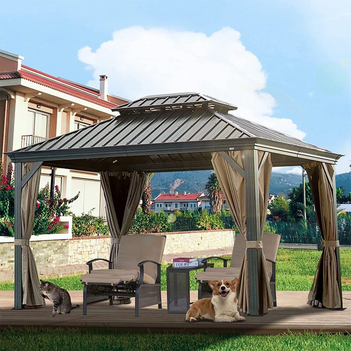 Calaro Galvanized Steel Patio Gazebo