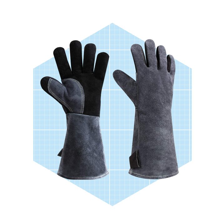 Cowhide Insulated Grilling Gloves