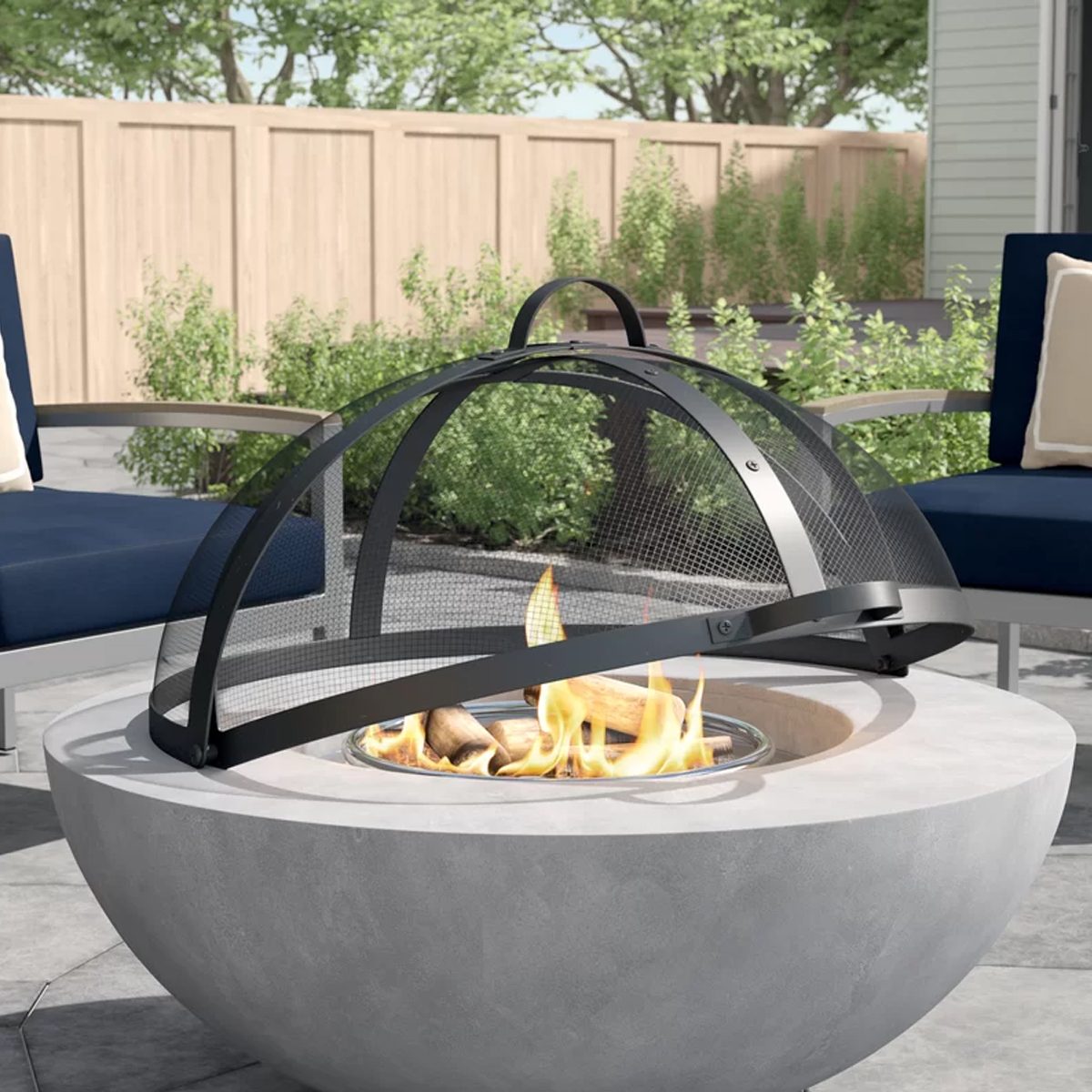 Maraca Round Fire Pit Spark Screen Ecomm Wayfair.com