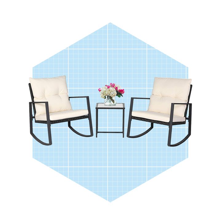 Outdoor 3 Piece Rocking Bistro Set