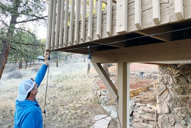 hanging string lights