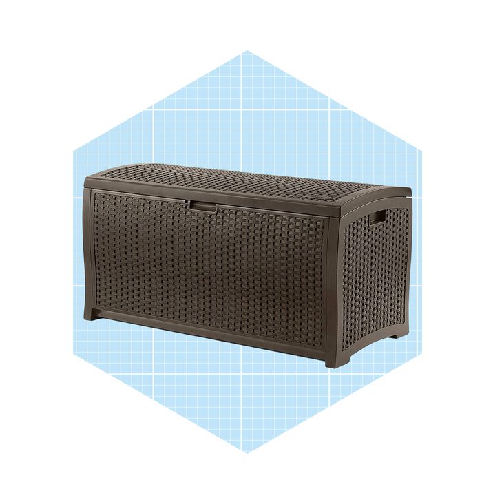 Suncast 99 Gallon Resin Wicker Deck Box