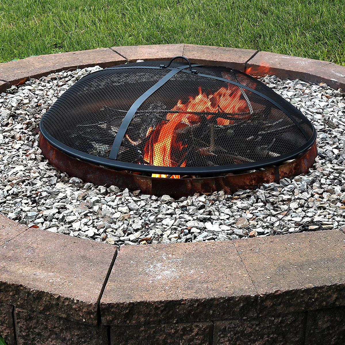 Sunnydaze Outdoor Fire Pit Spark Screen Guard Accessory Ecomm Amazon.com