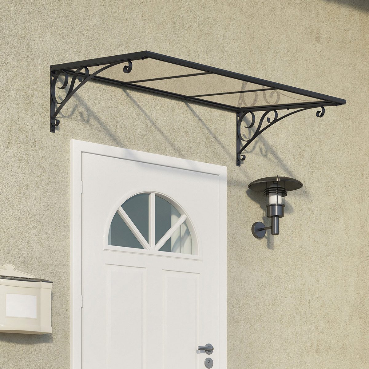 Venus Slope Door Awning In Dark Gray