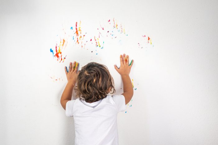 Boy Showing Colorful Paint on His Hands