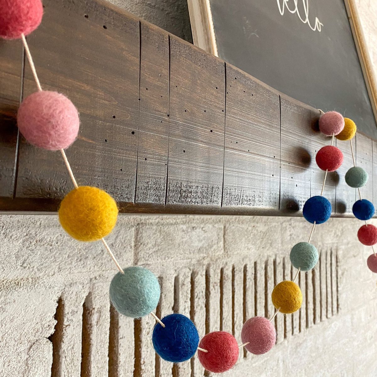 Handmade Rainbow Pom Pom Garland