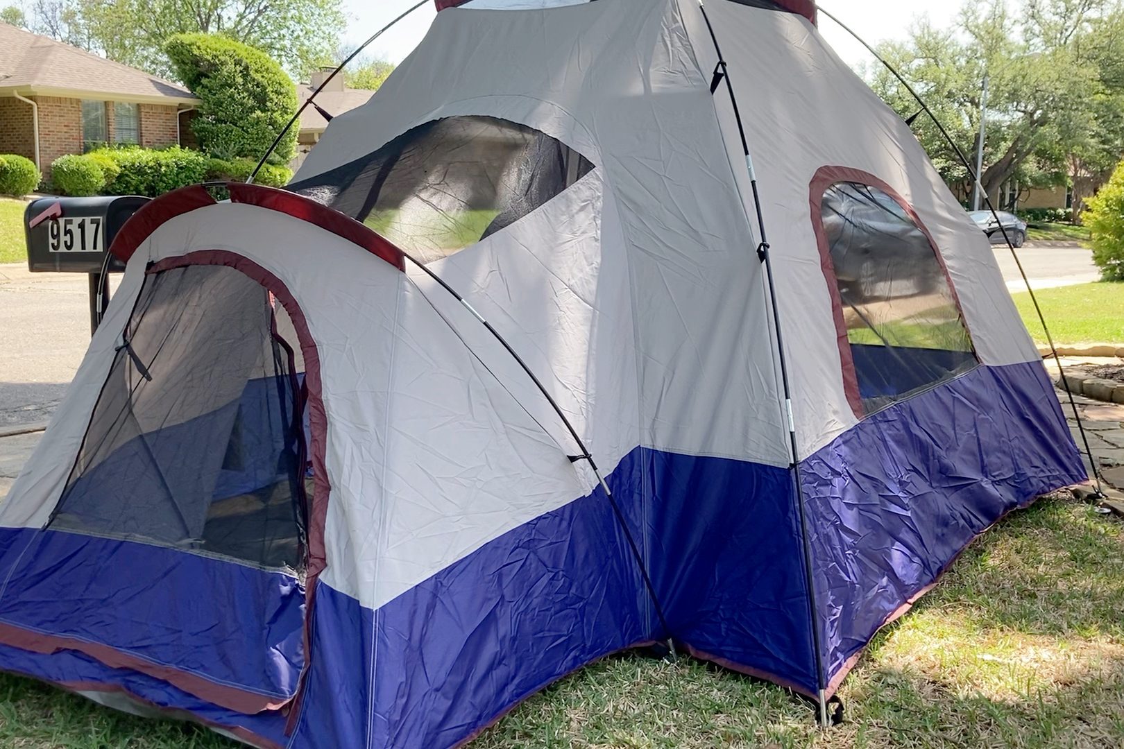 Tent Drying outside and set up