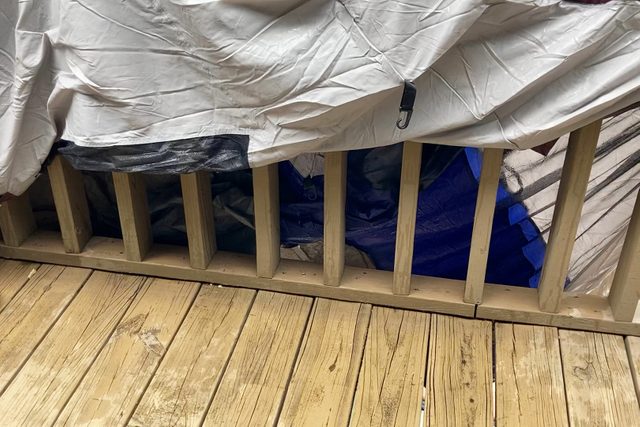 Tent Drying On Fence