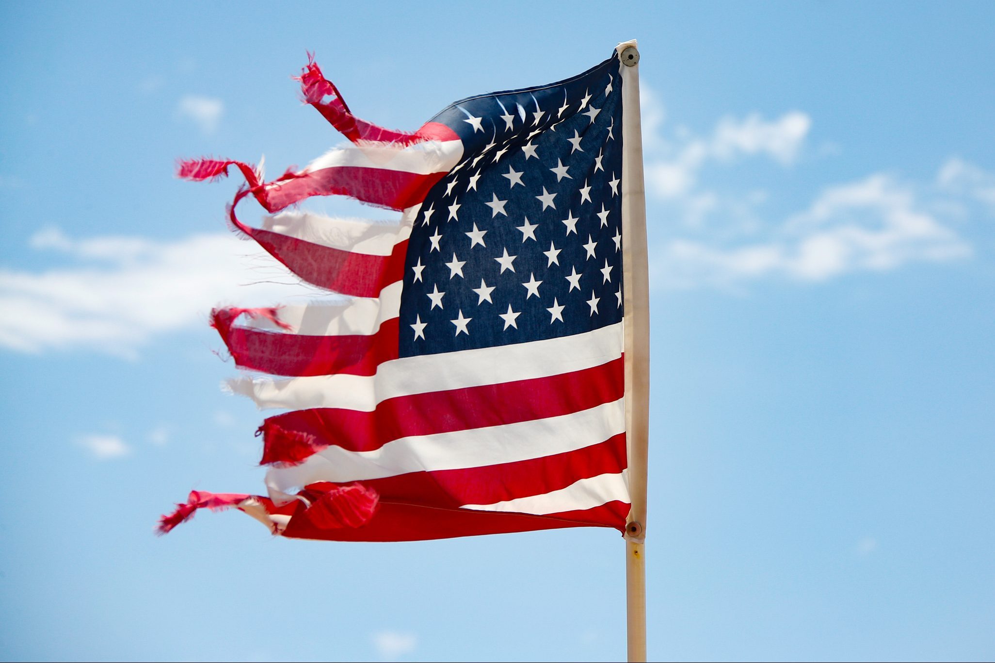 Tattered Flag of the United States of America