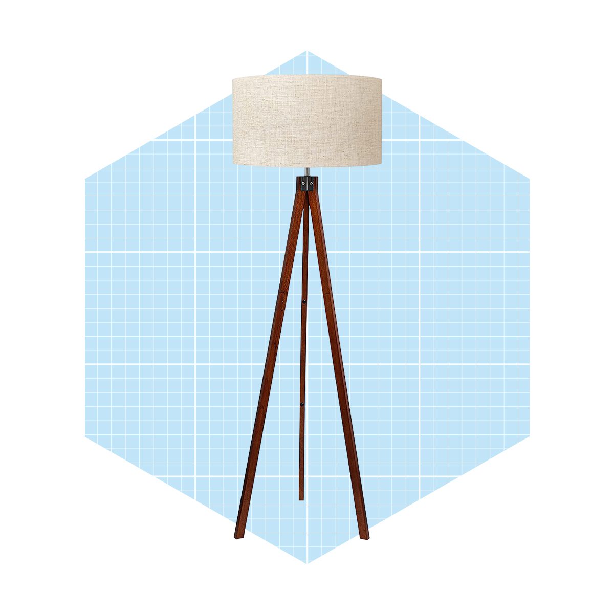 Lepower Wood Tripod Floor Lamp