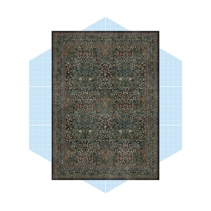 Morris & Co. Blackthorn Forest Green Rug Ecomm Via Ruggable
